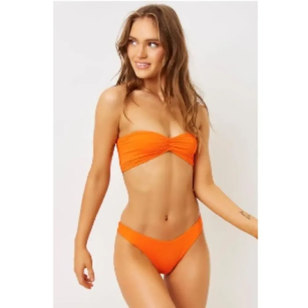 Frankies Bikinis Haven High Cut Cheeky Bikini Bottom - Marmalade - M